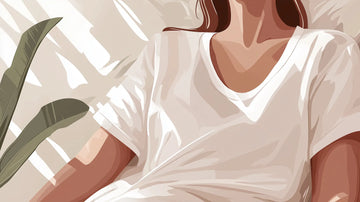 Vêtement en fibres naturelles porté pour favoriser le confort pendant la ménopause.