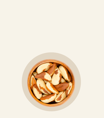Bowl of Brazil nuts showcasing Oh La La ingredients for a healthy snack option.