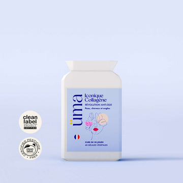 Stop aux signes de vieillissement prématuré avec Iconique Collagène®, la première cure anti-âge conçue pour restaurer et protéger naturellement les cheveux, les ongles et la peau affectés par le déclin des œstrogènes après 45 ans.