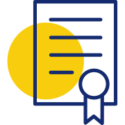 Icône représentant un document certifié avec ruban, illustrant une formule conçue et validée par des experts du domaine.