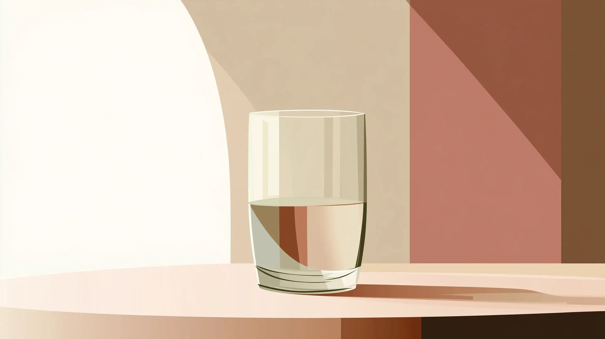 Verre d’eau illustrant l’impact de l’hydratation sur la réduction de la fatigue liée à la ménopause.