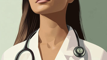 Médecin avec stéthoscope symbolisant les examens médicaux recommandés pendant la ménopause.