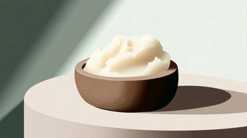 Bol de beurre de karité brut illustrant ses bienfaits nourrissants pour les peaux matures.