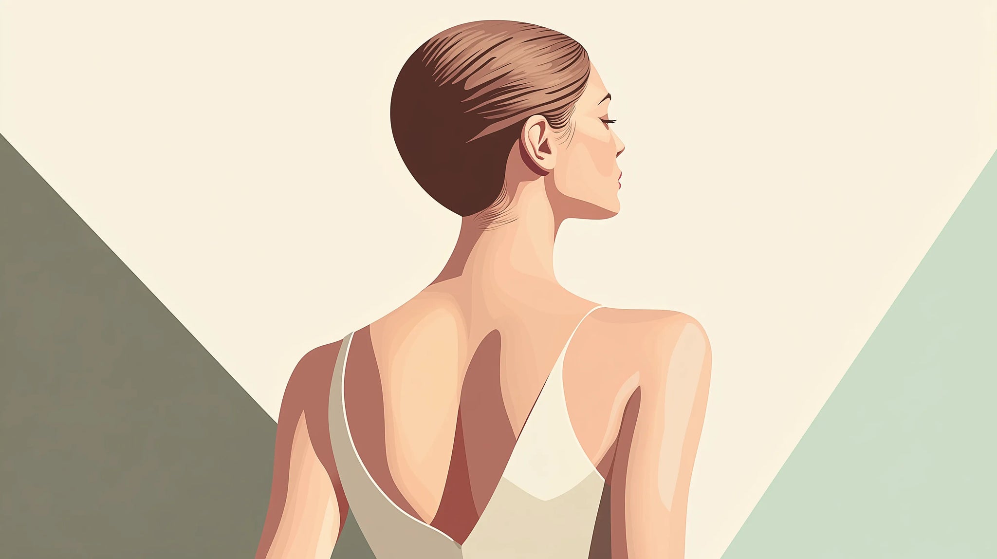 Femme de dos représentant les effets de la circulation sanguine sur la peau après la ménopause.