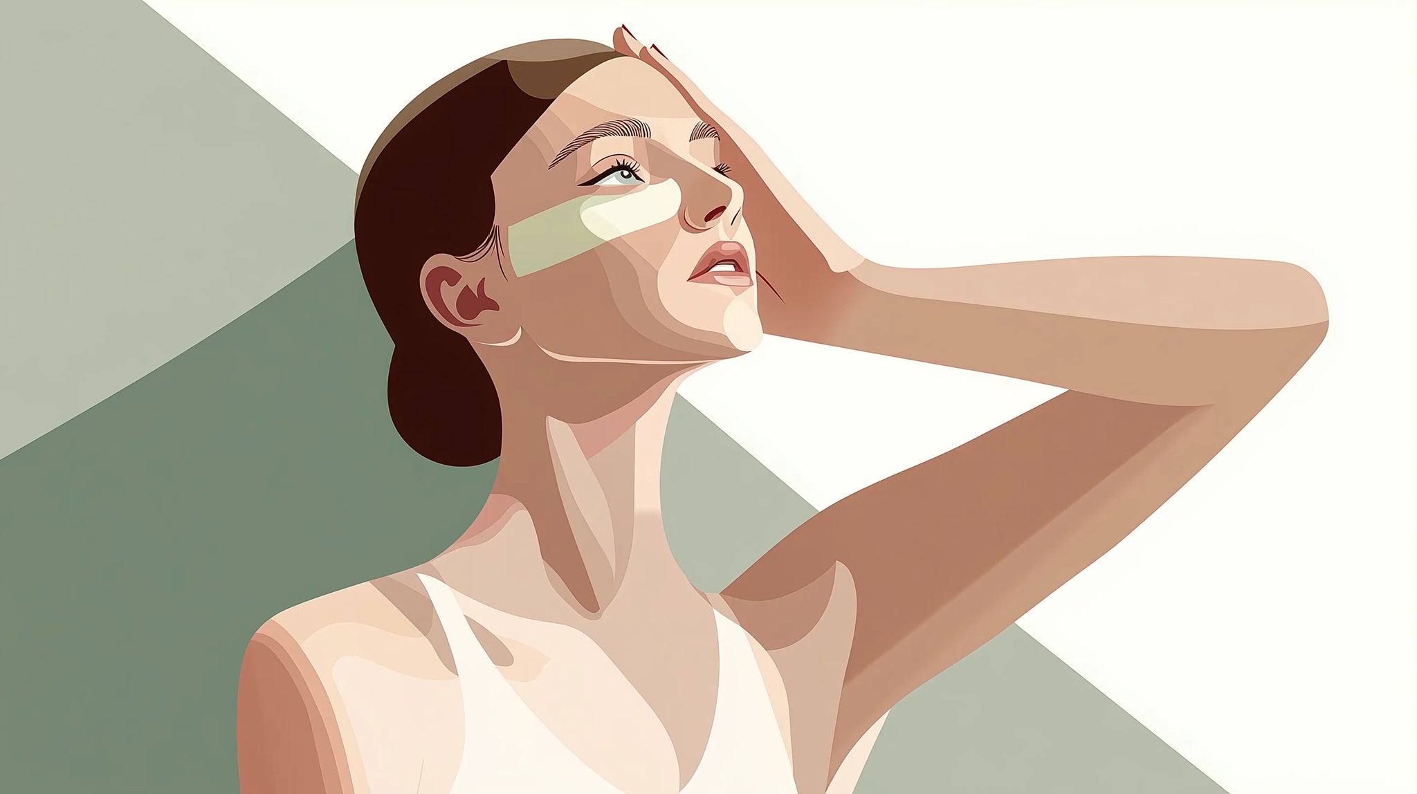 Femme protégeant sa peau mature du soleil, illustrant l'utilisation d'écrans solaires adaptés.