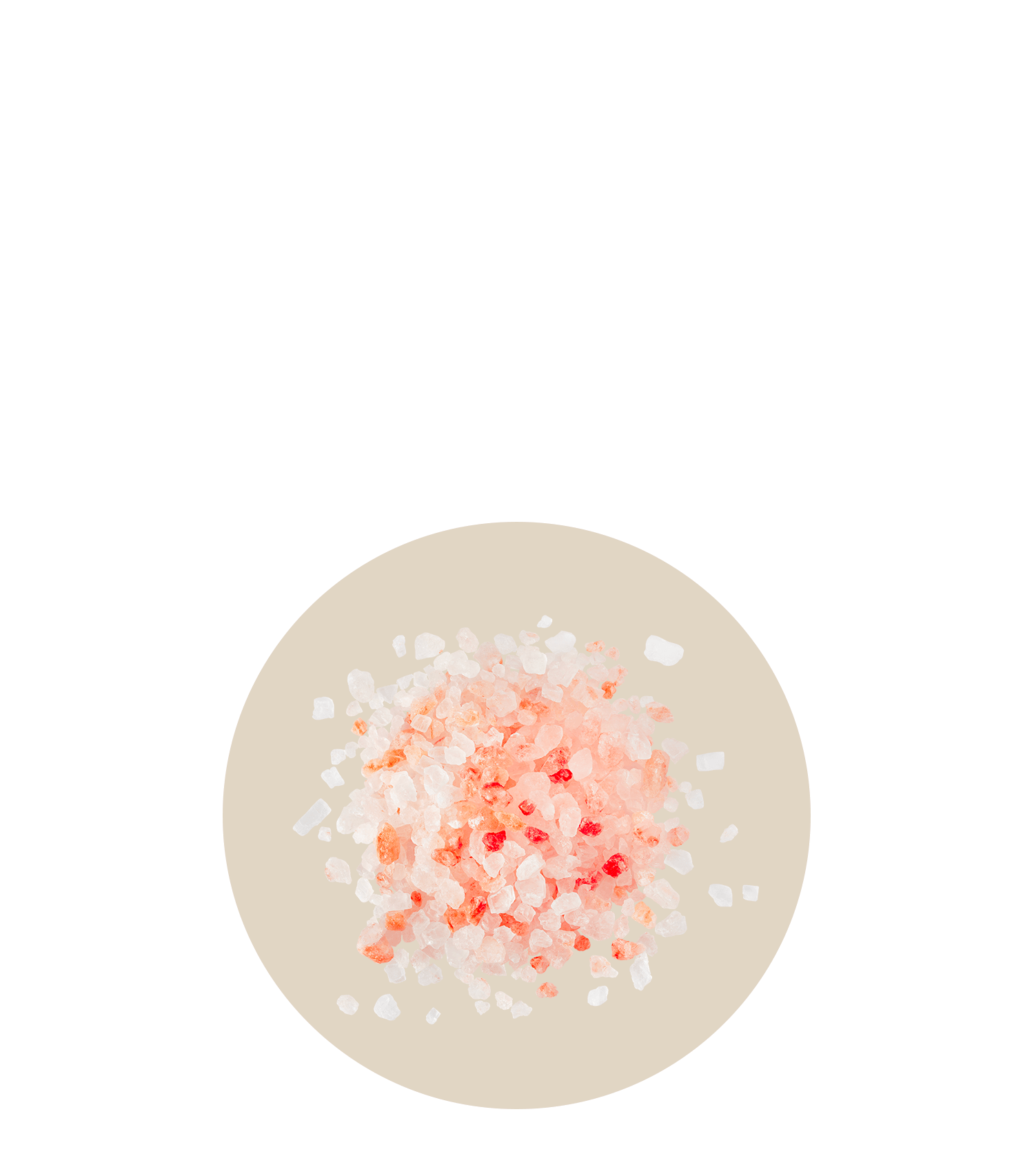 Pink Himalayan salt in a circular dish showcasing its vibrant color, part of Oh La La ingredients collection.