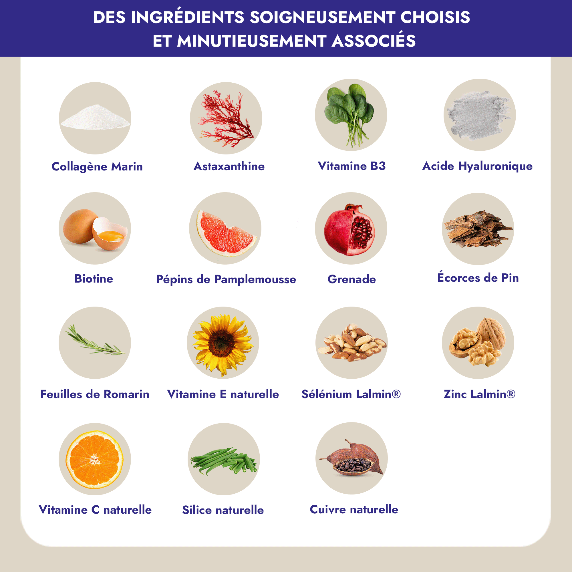 Iconique Collagène® restaure durablement le collagène et les nutriments affectés par la baisse du taux d'œstrogène, améliorant l'apparence de vos cheveux, de vos ongles et de votre peau, tout en les protégeant contre les lésions futures.